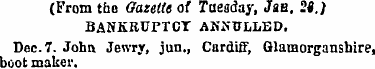 (From the Gazette of Tuesday, Jaa. 29.) ...