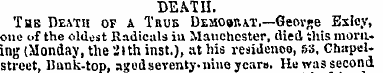 DEATH. Thb Death of a True Demow.at ,—Ge...