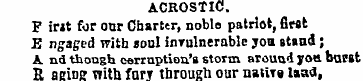 ACROSTIC. F Ir*t for our Charter, noble ...