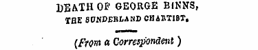 DEATH Oi? GEORGE BINNS, THE SDNPEBLAND C...