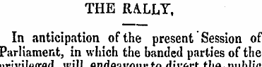 THE RALLY, In anticipation ofthe present...