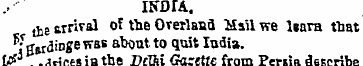 INDIA. jbe arrival of the Ovexland Us.il...