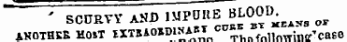 ' SCURVY. AND IMPURE BLOOD ^ _KOTHS_ HOST IXTEAOIDINABT CUB .;' , e