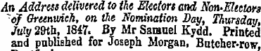 An Address delivered to the Electors and...