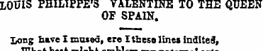 LOUIS PHILIPPE'S VALENTINE TO THE QUEEN ...