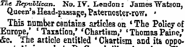 The Republican. No. IV. London: James "W...