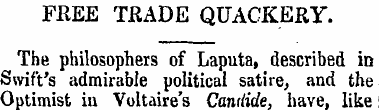FREE TRADE QUACKERY. The philosophers of...