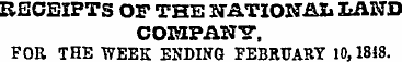 RECEIPTS OP THE STATION^!. LAND COiaPA- ...