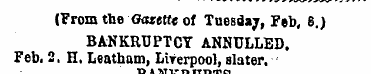 (From tbe Gazette of Tuesday, Feb, 6.) B...