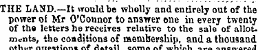 THE LAND.—It would be wholly and entirel...