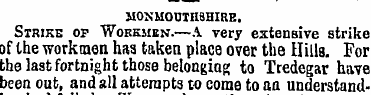 MONMOUTHSHIRE. Strike op Workmen.—A. ver...