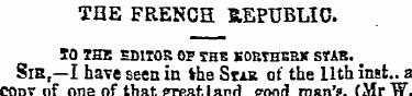 THE FRENCH REPUBLIC. TO THE EDITOR OF TH...