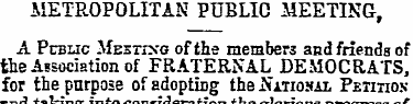 METROPOLITAN PUBLIC MEETING , A Public M...