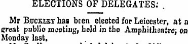 ELECTIONS OF DELEGATES: . Mr Bucklet hag...