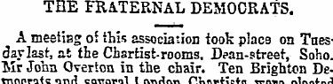 THE FRATERNAL DEMOCRATS. A meelisg of th...
