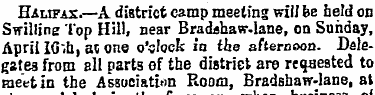 Halifax.—A district camp meeting will ee...
