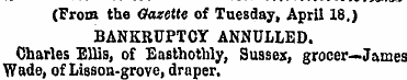 (From the <7o*«tte of Tuesday, April 18....