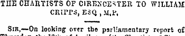 THE CHARTISTS OF CIRENCESTER TO WILLIAM ...