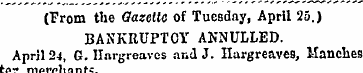 (From the Gazette of Tuesday, April 25.)...