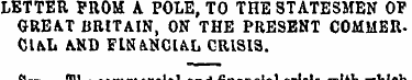 LETTER PROM A POLE, TO THE STATESMEN O? ...