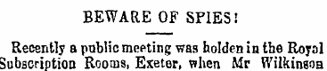 BEWARE OF SPIES! Recently a public meeti...