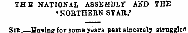 THB NATIONAL ASSEMBLY AND THE •NORTHERN ...