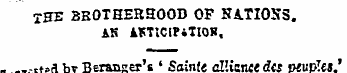 TH E BROTHERHOOD OF NATIONS . AS AKTtCIF...