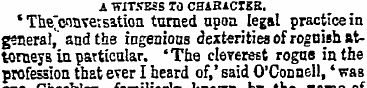A WIT.TESS TO CHARACTER. ' The"jct**ivet...