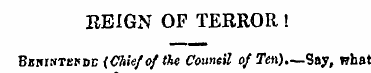 REIGN OF TERROR 1 Bbmntemie (Chief cf th...
