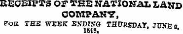 RECEIPTS OF THE NATIONiil, LAND co»n»_ii...