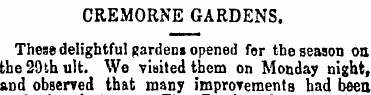CREMORNE GARDENS. These delightful garde...