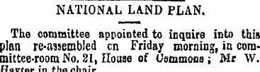 NATIONAL LAND PLAN. The committee appoin...