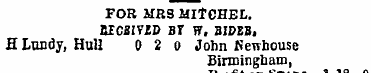 FOB MRS MITCHEL. -EC-IV-0 ST ff. BIP.B. ...