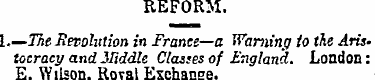 REFORM. I—The Revolution in France—a War...