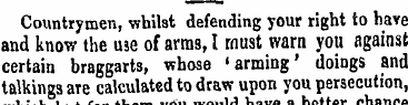 Countrymen, whilst defending your right ...