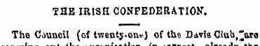 THE IRISH CONFEDERATION. The Council (of...