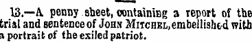 13.—A penny sheet, containing a report o...