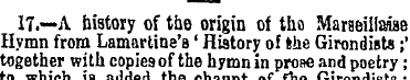 17.—A history of the origin of tho Mar.e...