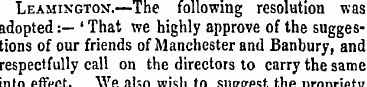 Leamington.—The following resolution was...