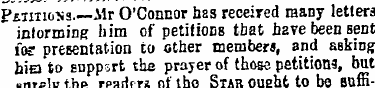 P-.TiTioNs.--Mr O'Connor hss received ma...