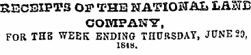 RECEIPTS OB*- THE NATIOSTAI. LASTE COMPA...