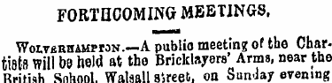 FORTHCOMING MEETINGS. WoLvBEHAMProN.— A ...