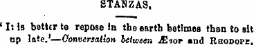stahzas. ' Il is batter to repose in the...