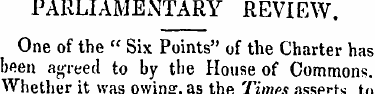 PARLIAMENTARY REVIEW. One of the " Six P...