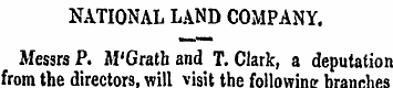 NATIONAL LAND COMPANY. Messrs P. M'Grath...