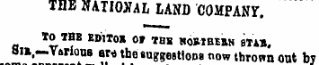 THB NATIONAL LAND COMPANY". TO THE ES ' ...