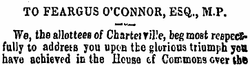 TO FEARGUS O'CONNOR, ESQ., M.P. We, the ...