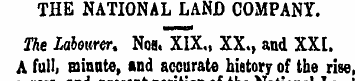 THE NATIONAL LAND COMPANY. The Labourer....