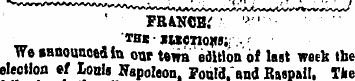FRaNCB. ' ' TH-! xueno*is;r.- - We annou...