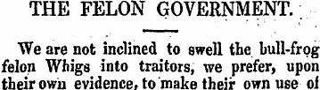 THE FELON GOVERNMENT.; We are not inclin...